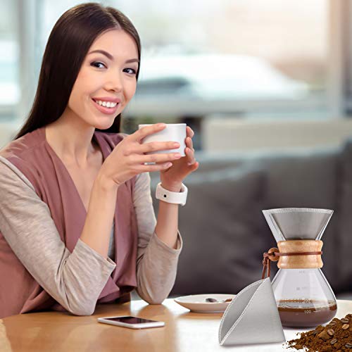 V60 Reusable Cone Coffee Filters Size 02, Permanent1~4 Cup Pour Over Coffee Filters 2, Fits No.2 Hario Cone Ceramic Coffee Drippers And 6 8 10 Cup Chemex Coffee Maker #TOP6