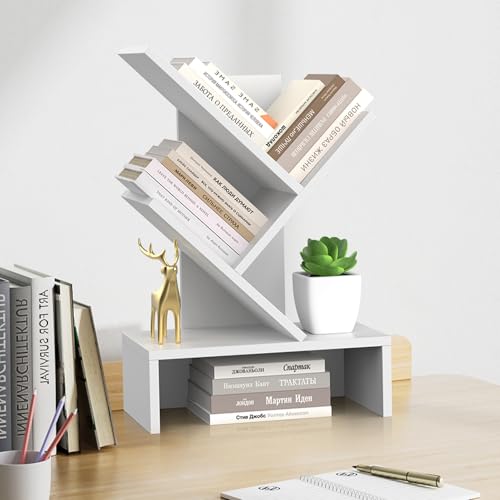4-Tier White Bookshelf w/ Drawers 14.99 w/ Code + 50% Off Code ZM3EF9O7 - image 1