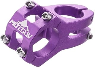 SkyjOy Potencia MTB Luz for Bicicleta de Carretera, Puente for Bicicleta de montaña, Varilla Corta de 45mm, Mesa for Manillar, Elevador Ajustable de 31,8mm Manillar MTB(Purple)