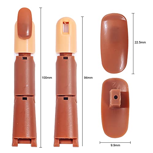 Nmkl38 Flexible Nail Practice Finger Hand Kits Stand Movable False Fake Nail Mannequin Fingers With And 100 Pcs Refill Nail Tips For Nail Training (White) #TOP6