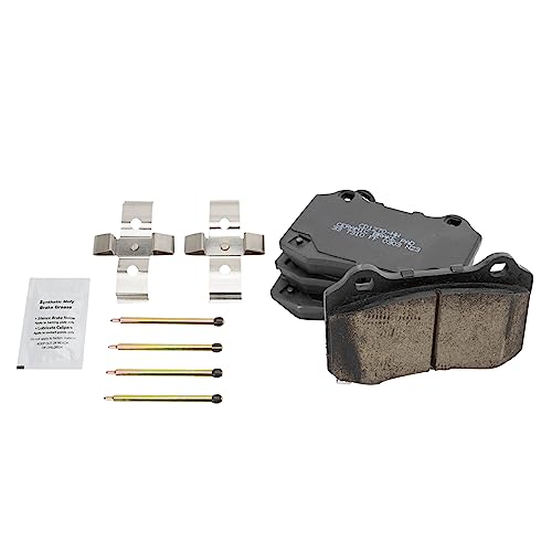 Image of TRQ Rear Brake Pad and Rotor Set Ceramic Rotors Parking Shoe Brake Code J56 JE5 Compatible with 2005-2010 Cadillac STS
