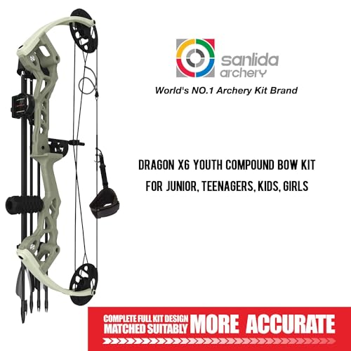 image for Sanlida Archery Dragon X6 Compound Bow Kit for Youth, Kids & Beginners