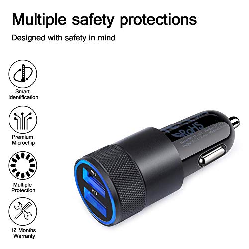 Usb Type C Car Charger, Huhuta Dual Port Car Adapter With 6Ft Fast Charge Usb C Charger Cable For Samsung Galaxy S22 S21 S20 S10 A13 A53, Lg Stylo 6 5 4, Google Pixel 7 6A 6 Pro 5 4 4Xl, Moto G Stylus #TOP3