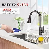 Homexup Handheld Milk Frother 14,000 RPM Drink Mixer Wand with Stand & Stirring Spoon Quiet One-Button Operation, Non-Slip Handle, Detachable Whisk Head for Coffee, Lattes, Cappuccinos, Matcha (Blue) — image 6