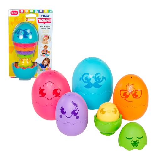 Bizak Huevos en el Nido, Toomies, Juguete de Baño con Huevos Apilables y Texturizados para Niños Desde 12 Meses (30693080)
