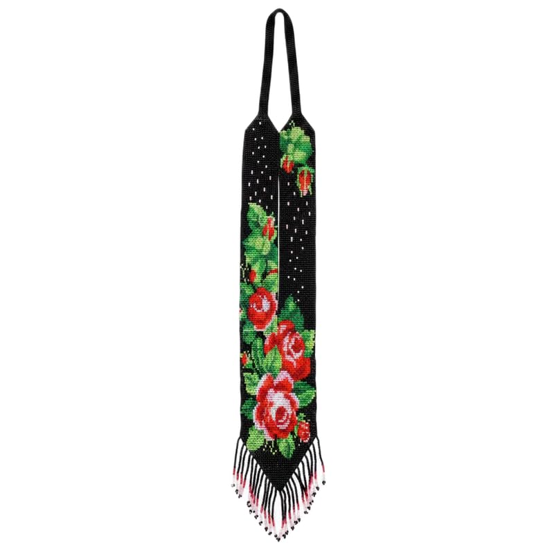 Collier ukrainien Gerdan à fleurs en perles de rocaille fait main LK_UKRN_0147