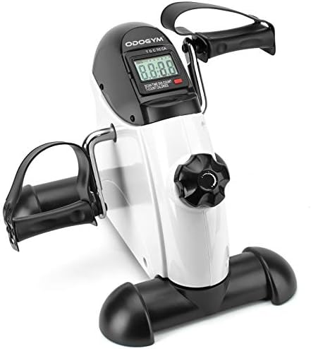 ODOGYM Mini Under Desk Exercise Pedal Bike, Portable Exercise Bike with LCD Display for Arms and Legs Rehabilitation Training Equipment