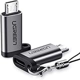 UGREEN Micro USB 変換アダプタ マイクロ USB to Type C コネクタ オスーメス 高速充電 データ同期 Samsung S7/S7 Edge Huawei P smart/P10 Lite等に対応 ストラップ付き 2個入り