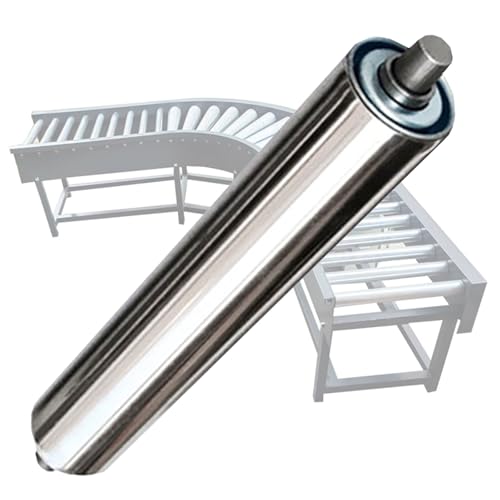Tragrolle, Förderrollen, Förderband Tragrollen, Förderbandrollen, Edelstahlrollen für Rollenständer, Metallrolle für Holzbearbeitung, Nicht Angetriebene, für Lagern und Logistikzentren, Φ25MM, 300MM
