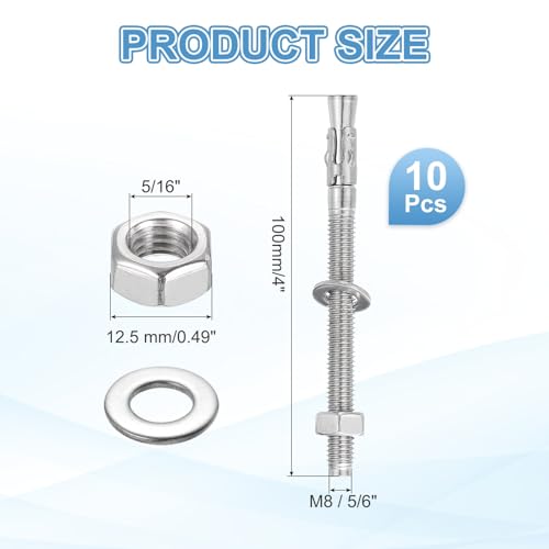 Ancrage à cale robuste en acier inoxydable pour fixation de platine en béton