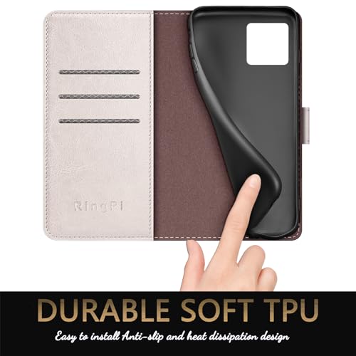 RingPi for iPhone 11 Pro Max 6.5" Phone case[RFID Blocking Leather],[3 Credit Card Slot] Flip Folio Book Shockproof Protector,Holder Stand Cases,Women Men for Apple 11 ProMax Wallet Cover,White by RingPi - Image 4