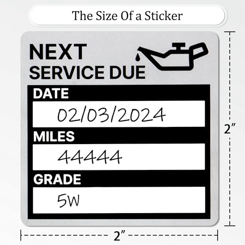 for Oil Change Stickers Vinyl 300 Pcs 2&rdquo;x 2&rdquo; Service Black Stickers, Next Service Due Reminder Sticker Labels, Easy to Write on, Easy to Peel with No Residue