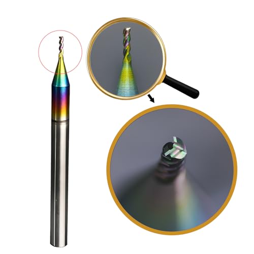 Image of Tools DLC Series Carbide Square End Mill, Diamond-Like Coating, End Mill for Aluminum, Copper, Magnesium Alloys, High Silicon Aluminum, Composite Materials,3 Flute,1 /8 Shank(.0625(1 /16) inch, 4pcs)
