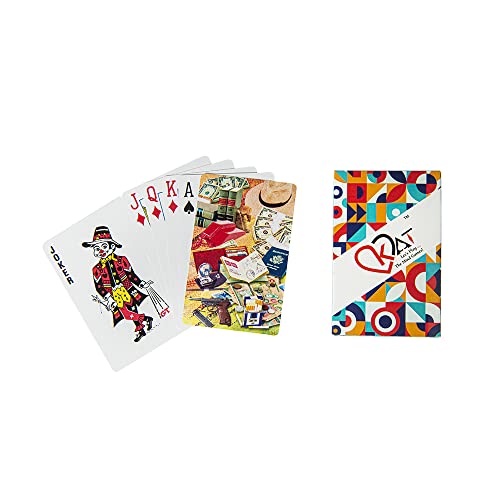 Image of KAT 3 Piece Playing Cards Plastic Coated Design A C D Multicolour Pack Premium Art Card Paper Decks for Bridge Rummy Poker Holi Diwali Taash Game Nights Party & Fun