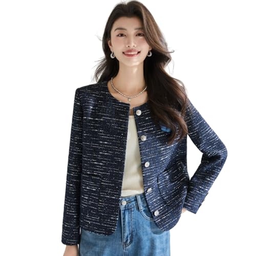 Veste en tweed pour femme JYHBHMZG veste élégante automne hiver