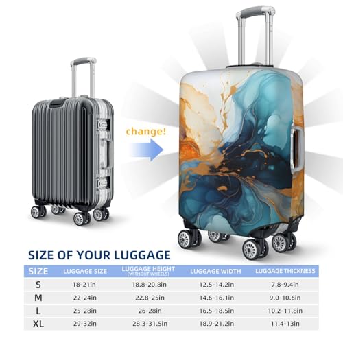 Blue Art Fractal Marble Travel Luggage Cover for Suitcase Anti-Scratch Fashion Suitcase Protector Washable Elastic Baggage Covers Fits 29-32 Inch Luggage for Travel Beach Holiday3