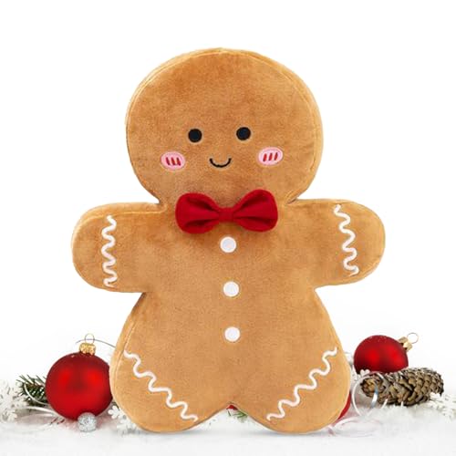 Fyrdyn Gingerbread Man Kissen - Weihnachts Lebkuchenmann Dekokissen -...