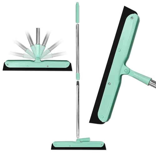 Image of Floor Squeegee - 34.5 inch Telescoping Squeegee for Window Cleaning with Durable Stainless Steel Blade for Clear Surface Wiping - Suitable for Bathroom Mirrors, Car Windows and Home Surfaces
