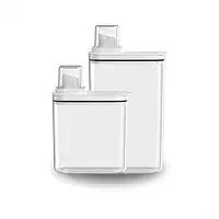 KIT DISPENSER AMACIANTE SABAO EM PÓ FLOW 2,3L E1,5 BRANCO CINZA BEGE FECHADO LAVANDERIA LAVABO MÁQUINA DE LAVAR COM DOSADOR (BRANCO)