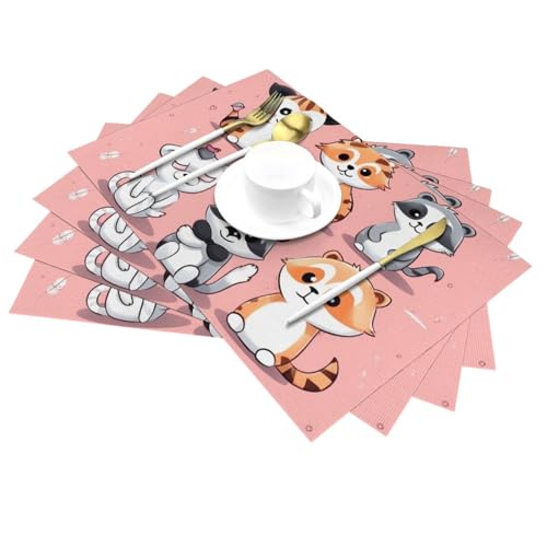 Sets de table animaux mignons dessinés main pour illuminer le quotidien - 4