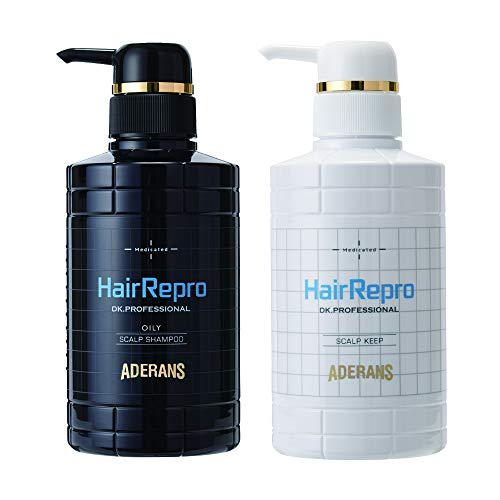 医薬部外品 アデランス ヘアリプロ 薬用 スカルプシャンプー ＆ コンディショナー 2点セット ［オイリー］ 370ml 脂性肌用 男性用 メンズ (育毛 発毛 頭皮ケア/フケ/かゆみ) アミノ酸 シャンプー ノンシリコン ハリ コシ 抜け毛 ツヤ 髪と頭皮のトラブルに