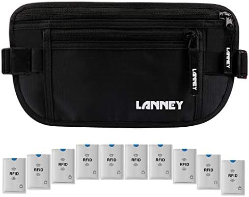 Money Belt for Travel Women and Men Slim Hidden Travel Wallet with RFID Blocking, Black, One_Size, Rfid Wallet