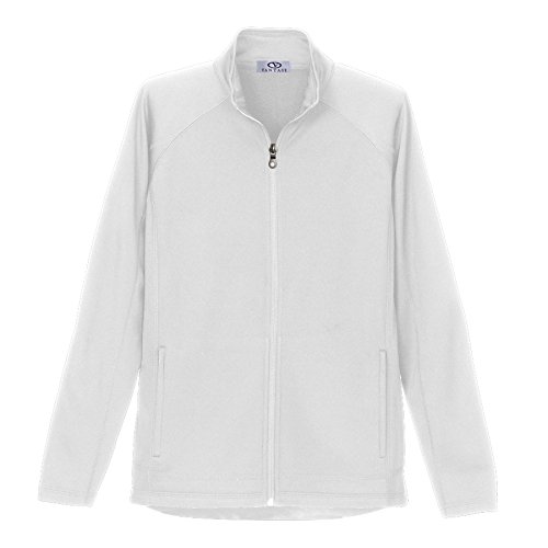 VANTAGE Women's Brushed Back Micro-Fleece Full-Zip Jacket SM White