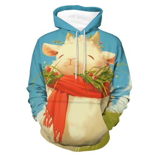 Hoodie mouton blanc écharpe rouge pour vos sorties urbaines et moments cocooning