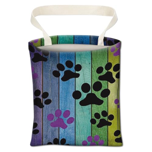 Image of Car Trash Can, Cute Car Trash Bag, Hanging Car Organizer, Rainbow Dog Paw
