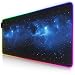 Produktbild CSL - XXL RGB Gaming Mauspad - LED Schreibtischunterlage - 900x400 mm Übergröße - XXL Mousepad - LED Multi Color - 11 Beleuchtungs-Modi - 7 LED Farben Plus 4 Effektmodi - abwaschbar - Stars