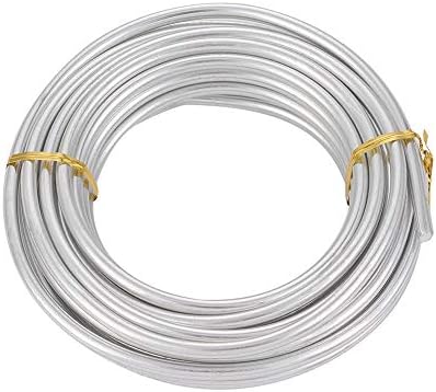 PandaHall 53 Feet Silver Aluminum Wire 4mm Metal Craft Wire for DIY Manual Arts Jewelry Making(Silver)