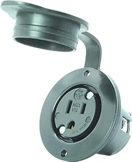 Journeyman-Pro 5279 15 Amp 120-125 Volt, NEMA 5-15 Flanged Outlet, Black Commercial Grade