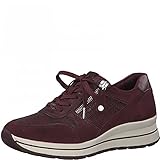 Tamaris Damen Sneaker, Frauen Low-Top Sneaker,Comfort Lining,Wedge,Keilabsatz,Heel,Halbschuhe,straßenschuhe,Sportschuhe,Burgundy/Croco,38 EU / 5 UK
