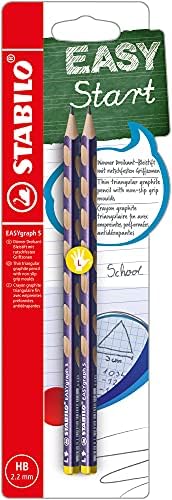 Handwriting Pencil - STABILO EASYgraph S Metallic - Left Handed - Metallic Green - 2 pcs - HB