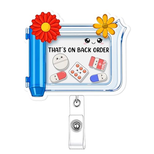 AZGUAMI Pharmacy Badge Reel Shaker - Retractable Badge Holder with Alligator Clip, Pharmacy Week Gifts for Pharmacist CNA Medical Assistant ICU ER Nurse Accessories for Work