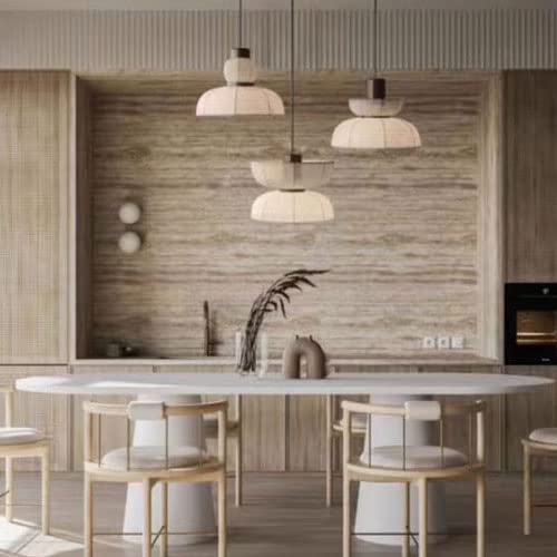 Lustre en tissu japonais pour salon et salle à manger chaleureuse