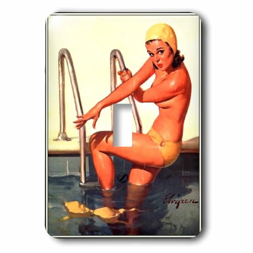 Interruptor Toggle Elvgren Pinup con impresión única resistente a arañazos de pared 2