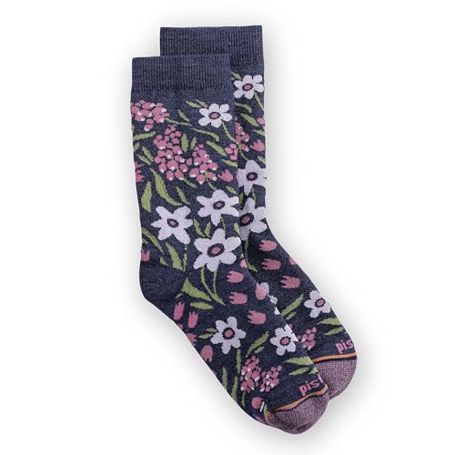 Pistil Women's Navy Daisy Crew Sock MD