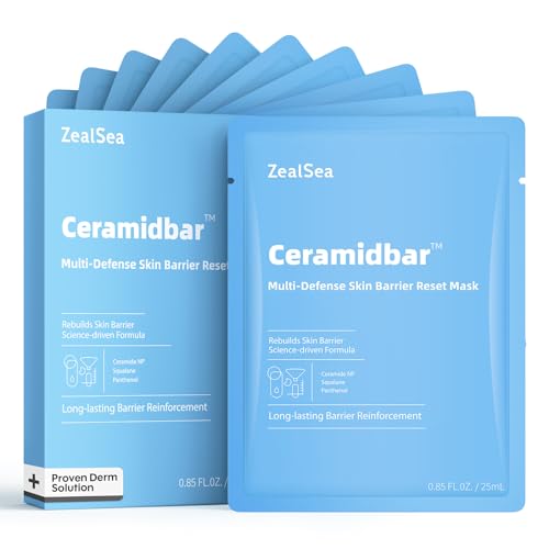 SKIN1004 Madagascar Centella Probio-Cica Nourishing Mask, Face Masks Skincare for Skin Barrier Support, Deeply Hydrating Facial Mask for Nourishing & Elasticity, Korean Skin Care, 0.84 oz / 23ml * 5ea