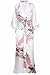 Produktbild BABEYOND Damen Morgenmantel Maxi Lang Seide Satin Kimono Kleid Pfau Muster Kimono Bademantel Damen Lange Robe Schlafmantel Girl Pajama Party