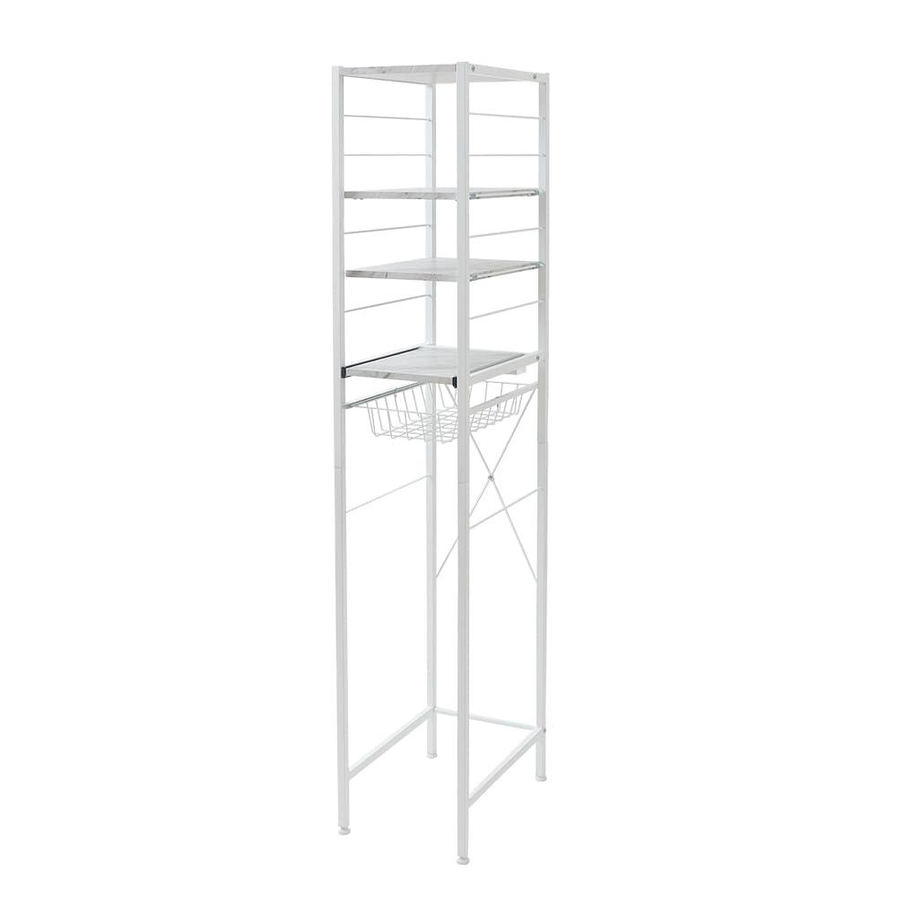 Yamasolo Stove Top Trash Rack Storage Rack Kitchen Marble Wood Grain White Echo 78-415 (Marble White, 31.5 W) marble white 31.5幅
