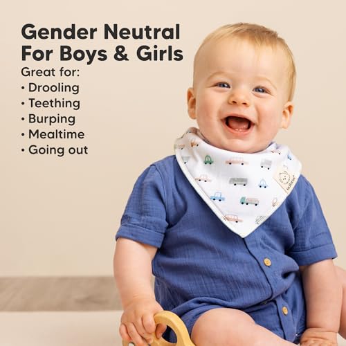 Image of KeaBabies 8pk Organic Baby Bandana Bibs for Drooling and Teething (Vessels)