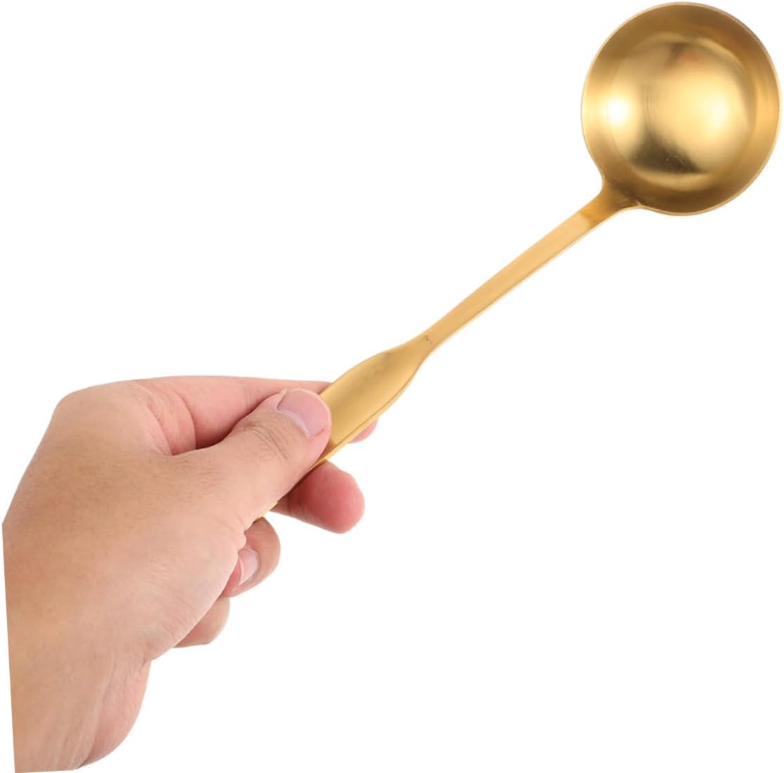 2pcs Golden Stainless Steel Soup Ladles, Thickened Heat Resistant