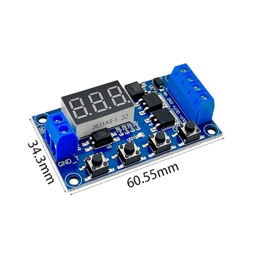Relais de temporisation réglable DC 6-30V robuste avec écran LED clair - 3