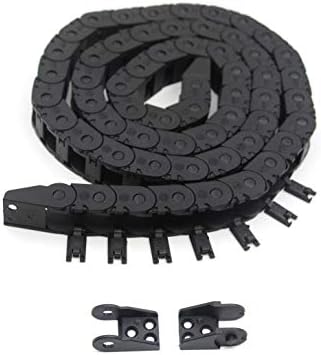 10mm x 11mm Length 1Meter Black Plastic Open Type Cable Wire Carrier Drag Chain Towline R18 for 3D Printer and CNC Machines (10mmx11mm-Outside Open)