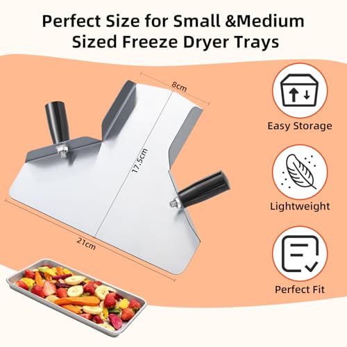Hillban Freeze Dryer Scoop with Double Handle, Stainless Steel Food Scoop Compatible with Harvest Right Trays, Freeze Dryer Accessories, Quick Fill Tool for Popcorn, French Fries, Skittles, Snacks