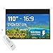 Iggual Pantalla Proyección 110" Pulgadas Eléctrica Enrollable -Panorámica 16:9 -Caída Ajustable -Mando Distancia e Interruptor Aux- Apto Pared/Techo -Compatible 4k y Cualquier Proyector (243x137 cm)