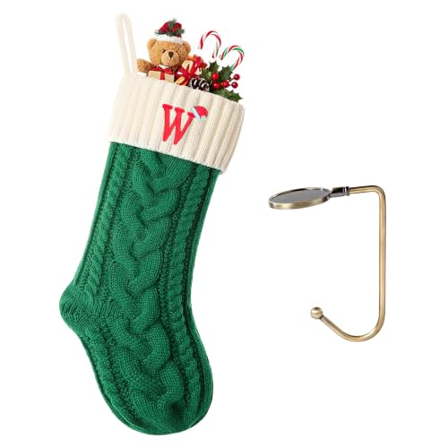 Initial Christmas Stockings,Monogram Letter Stocking Knit Family Stockings