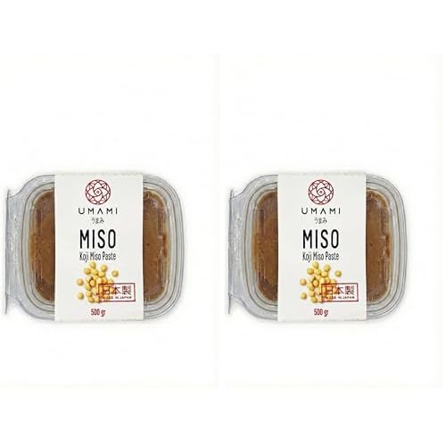 Umami Shiro Miso Paste 500g - Weiße Miso Paste aus Japan - Traditionelle Fermentation mit japanischen Sojabohnen - Ideal für Suppe & Marinaden (Packung mit 2)