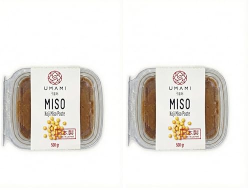 Umami Shiro Miso Japonés 500g - Pasta de Miso Blanco Artesanal - Producida en Japón con Soja Local - Ideal para Sopa, Caldos y Marinados (Paquete de 2)